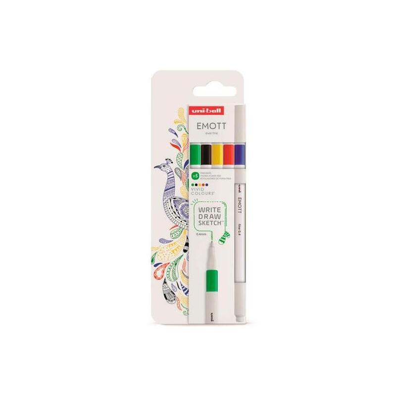 uniball-emott-rotuladores-de-escritura-y-dibujo-colores-vivos-estuche-5-ud