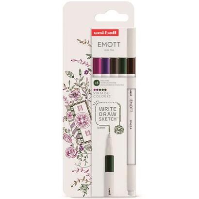 uniball-emott-rotuladores-de-escritura-y-dibujo-colores-vintage-estuche-5-ud