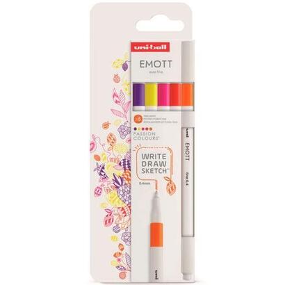 uniball-emott-rotuladores-de-escritura-y-dibujo-colores-pasion-estuche-5-ud