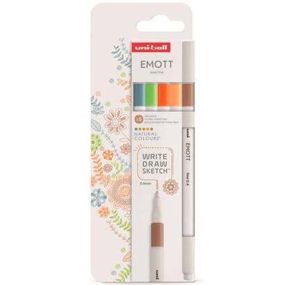 uniball-emott-rotuladores-de-escritura-y-dibujo-colores-naturaleza-estuche-5-ud