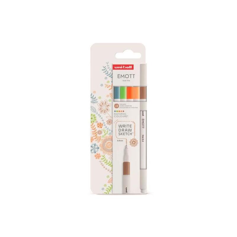 uniball-emott-rotuladores-de-escritura-y-dibujo-colores-naturaleza-estuche-5-ud