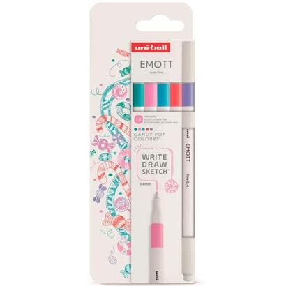 uniball-emott-rotuladores-de-escritura-y-dibujo-colores-dulces-estuche-5-ud