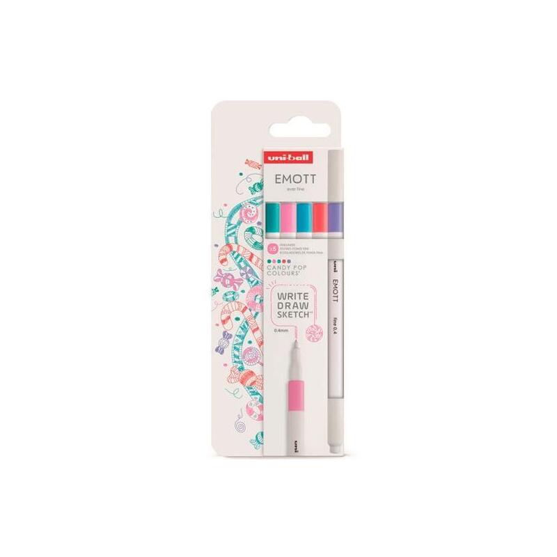 uniball-emott-rotuladores-de-escritura-y-dibujo-colores-dulces-estuche-5-ud