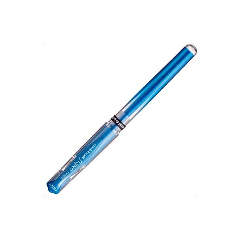 pack-de-12-unidades-uniball-rollerball-signo-broad-um-153-10mm-azul-metalico