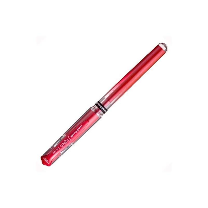 pack-de-12-unidades-uniball-rollerball-signo-broad-um-153-10mm-rojo-metalico