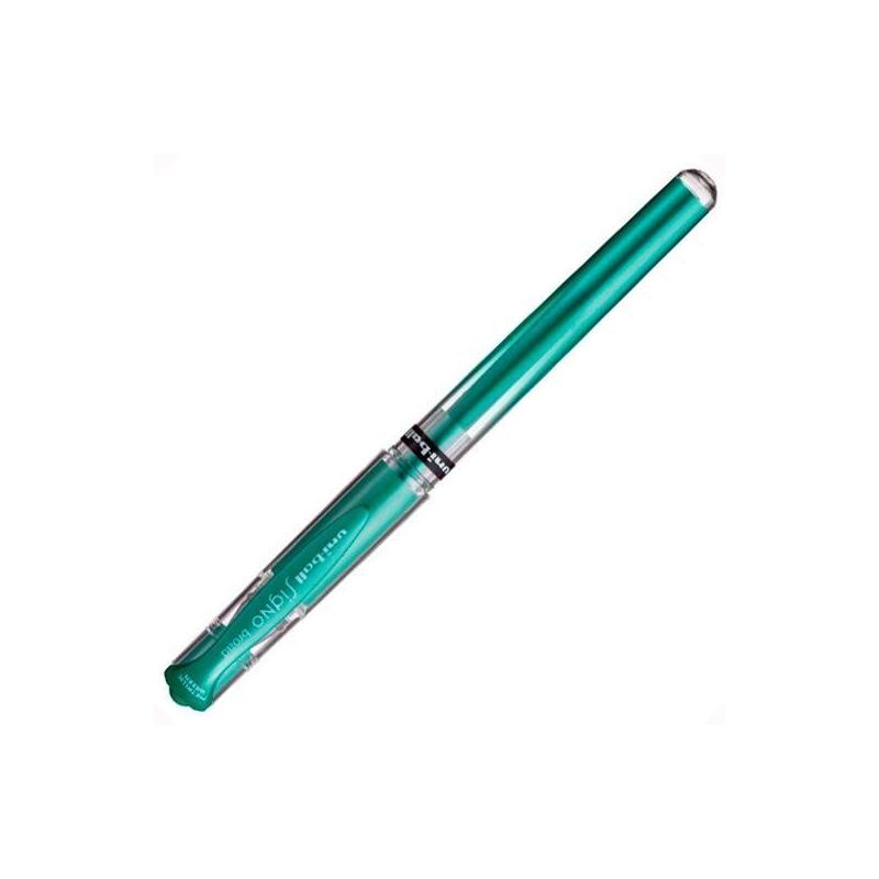 pack-de-12-unidades-uniball-rollerball-signo-broad-um-153-10mm-verde-metalico