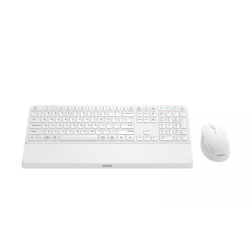 philips-6000-series-spt6607w16-teclado-raton-incluido-universal-rf-wireless-bluetooth-qwerty-ingles-blanco