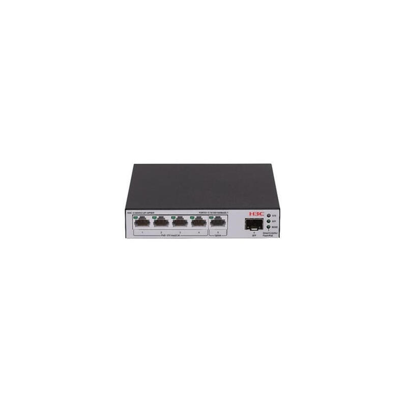 h3c-ls-1600v2-6p-hpwr-gl-switch-gestionado-l2-gigabit-ethernet-101001000-energia-sobre-ethernet-poe-gris-negro
