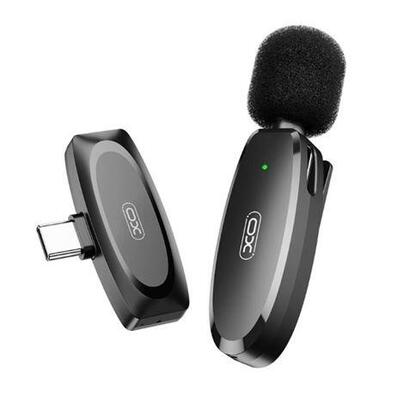 xo-mkf08a-microfono-inalambrico-de-solapa-conector-tipo-c-autonomia-hasta-6-horas-alcance-10-metros-negro