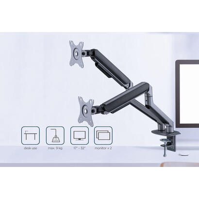 gembird-desk-mounted-adjustable-double-monitor-arm-space-grey