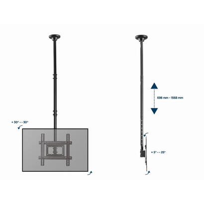 gembird-cm-70st-01-soporte-de-techo-para-tv-de-movimiento-completo-32-70-50kg