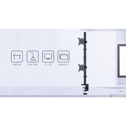 gembird-soporte-2-monitores-vertical-desk-mount-17-32-9kg