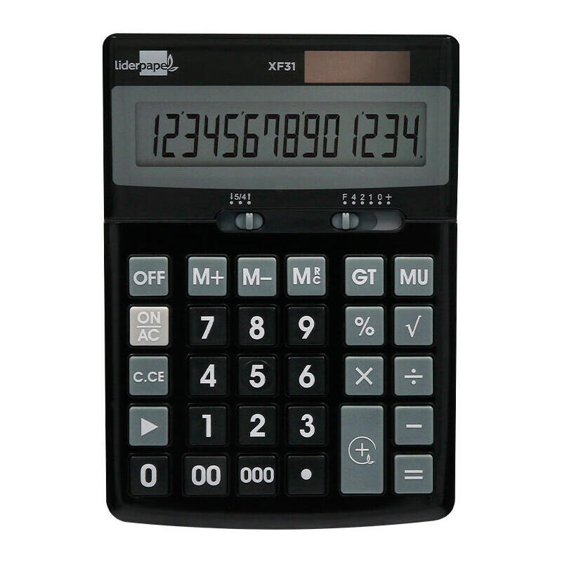 calculadora-liderpapel-xf31-basica-negro-gris calculadora-liderpapel-xf31-basica-negro-gris