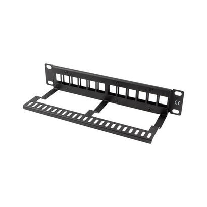 lanberg-patch-panel-blank-12-port-1u-with-organizer-for-keystone-modules-black