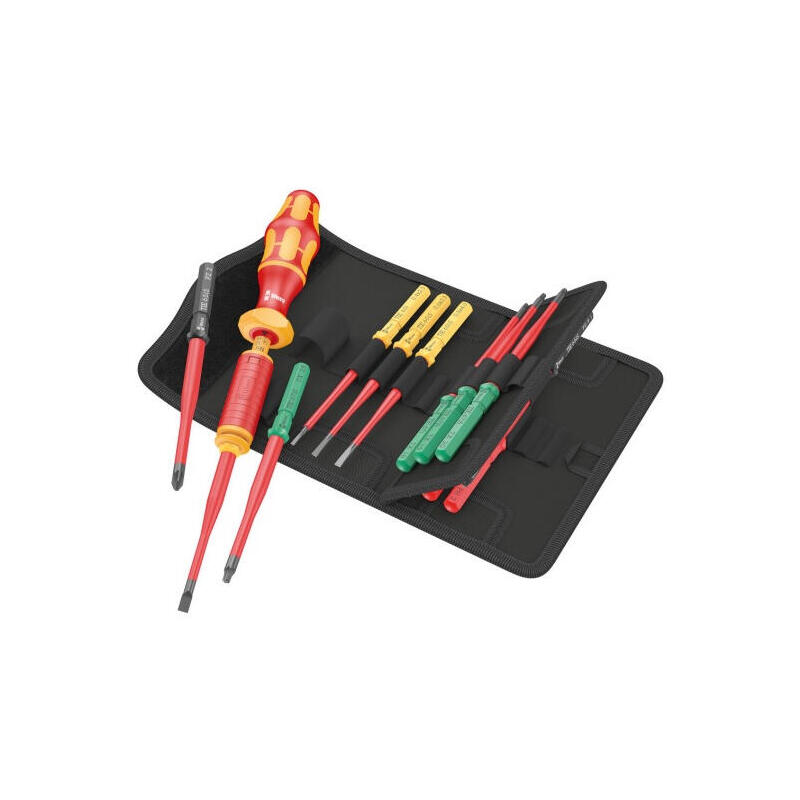 wera-kraftform-kompakt-vde-15-torque-extra-slim-1-buscador-de-herramientas-15-piezas-destornillador-rojoamarillo-incluido-mango-