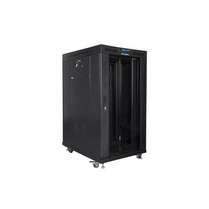 lanberg-ff01-8022-12bl-free-standing-rack-19-self-assembly-flat-pack-22u-800x1000mm-negro-glass-door-lcd