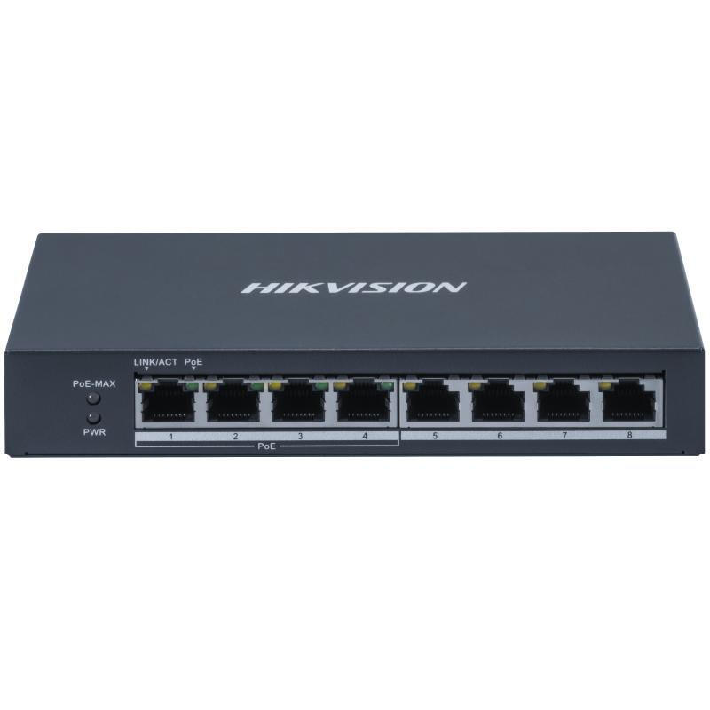 hikvision-ds-3e0508p-o-switch-gestionado-gigabit-ethernet-101001000-energia-sobre-ethernet-poe-gris