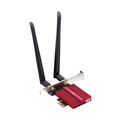 cudy-adaptador-de-red-pcie-tribanda-wifi-7-be9300-bluetooth-54-disipador-termico-negrorojo