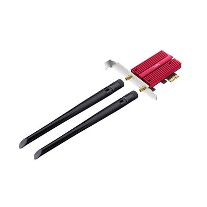 cudy-adaptador-de-red-pcie-tribanda-wifi-7-be9300-bluetooth-54-disipador-termico-negrorojo