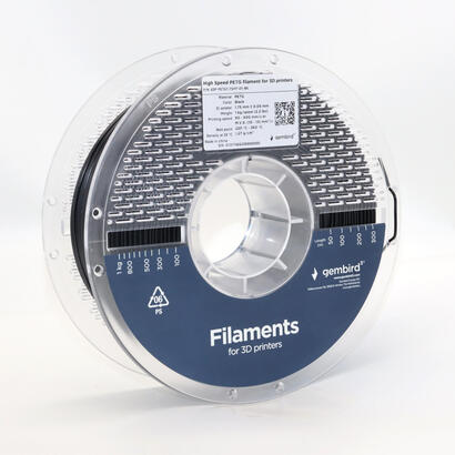 gembird-high-speed-petg-filament-negro-175-mm-1-kg