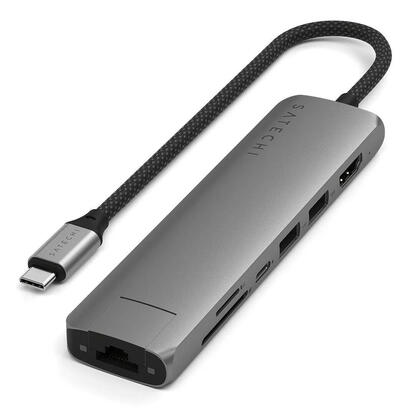 satechi-st-p7sm-hub-de-interfaz-usb-tipo-c-10000-mbits-gris