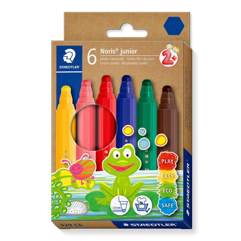 staedtler-329-c6-rotulador-fuerte-azul-marron-verde-rosa-rojo-amarillo-6-piezas