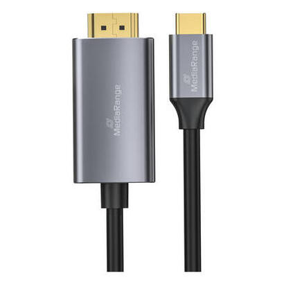 mediarange-mrcs217-adaptador-de-cable-de-video-18-m-usb-tipo-c-hdmi-negro-plata