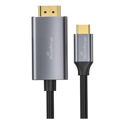 mediarange-mrcs217-adaptador-de-cable-de-video-18-m-usb-tipo-c-hdmi-negro-plata