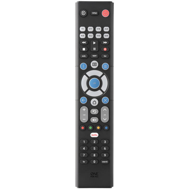 one-for-all-essence-8-mando-a-distancia-audio-dvdblu-ray-consola-de-juegos-media-player-pc-altavoz-para-barra-de-sonido-tv-boton
