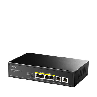 cudy-gs1006p-switch-no-administrado-gigabit-ethernet-101001000-energia-sobre-ethernet-poe-negro