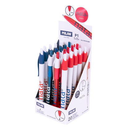 milan-boligrafo-p1-nata-624-tinta-azul-caja-expositora-20-ud