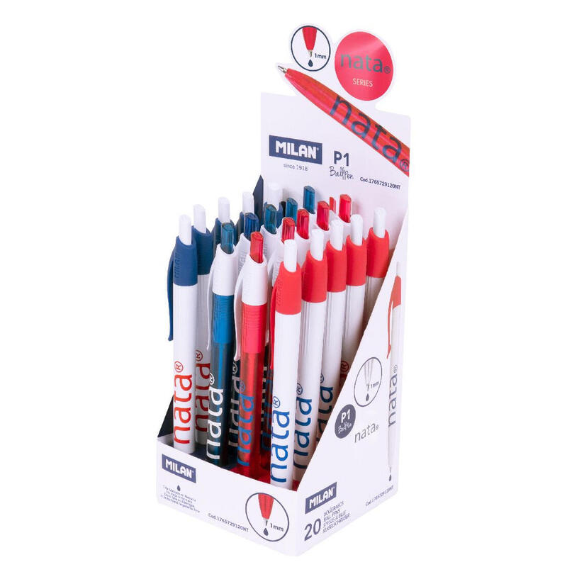 milan-boligrafo-p1-nata-624-tinta-azul-caja-expositora-20-ud milan-boligrafo-p1-nata-624-tinta-azul-caja-expositora-20-ud