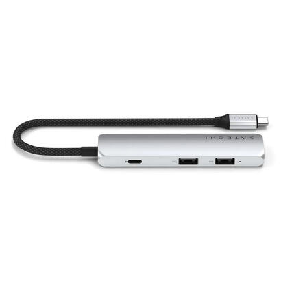 satechi-4-w-1-usb-c-slim-multiport-4k-usb-c-usb-c-4k-hdmi-2x-usb-a-srebrny