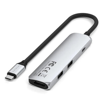satechi-4-w-1-usb-c-slim-multiport-4k-usb-c-usb-c-4k-hdmi-2x-usb-a-srebrny