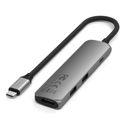 satechi-4-w-1-usb-c-slim-multiport-4k-usb-c-usb-c-4k-hdmi-2x-usb-a-gris