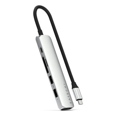 satechi-6-w-1-usb-c-slim-multiport-usb-c-usb-c-2x-usb-a-4k-hdmi-czytnik-kart-microsd-srebrny