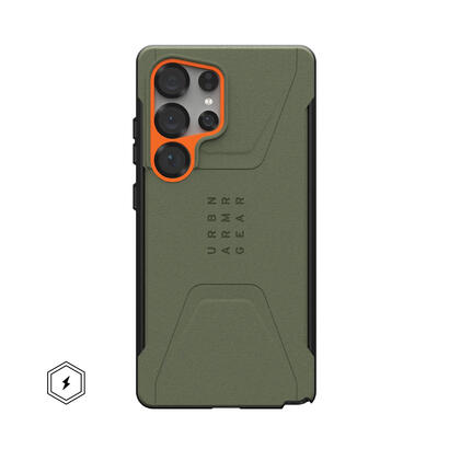 uag-funda-civil-oliva-naranja-samsung-galaxy-s25-ultra