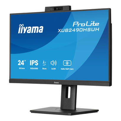 monitor-iiyama-24-prolite-xub2490hsuh-b2-led-matt-fullhd-ips-webcam-microfono-cubo-usb-panel-de-100hz-xub2490hsuh-b2-negro