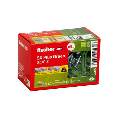 fischer-567813-tornillo-de-anclaje-y-taco-45-piezas-juego-de-enchufes-de-pared-y-tornillos