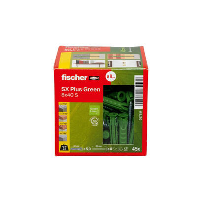 fischer-567814-tornillo-de-anclaje-y-taco-45-piezas-juego-de-enchufes-de-pared-y-tornillos-40-mm