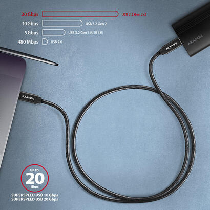 cable-usb-c-bucm32-cm05ab-usb-c-32-gen-2-05-m-pd-100-w-5-a-4k-hd-aluminio-trenzado-negro