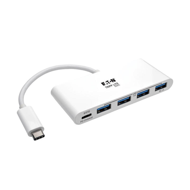 eaton-tripp-lite-4-port-usb-c-hub-with-power-delivery-usb-c-to-4x-usb-a-ports-usb-30-white