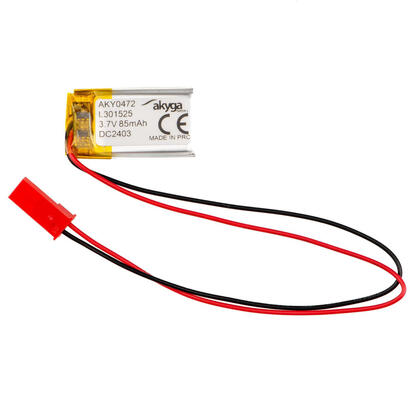 akyga-lithium-polymer-battery-aky0472-lp301525-li-po-37v-85mah-pcm-jst-254-2-pin-connector-150mm