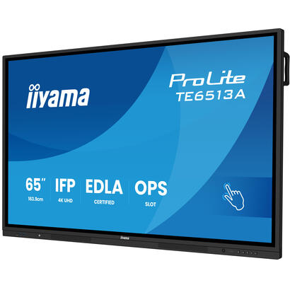pantalla-interactiva-65-edla-android-14-8128gb-uhd-ips-mm-2x-20w-20w-subwr-2x-hdmi-dp-2x-usb-c-450cdm-horiz-media-play-usb-ports