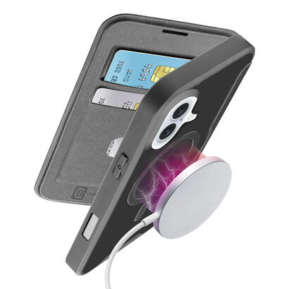 cellularline-book-case-daily-mag-iphone-16-negro