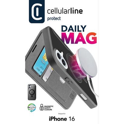 cellularline-book-case-daily-mag-iphone-16-negro