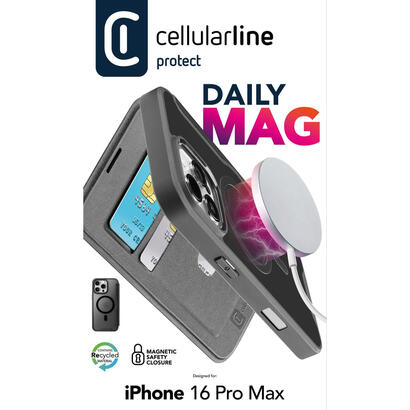 cellularline-book-case-daily-mag-iphone-16-pro-max-negro
