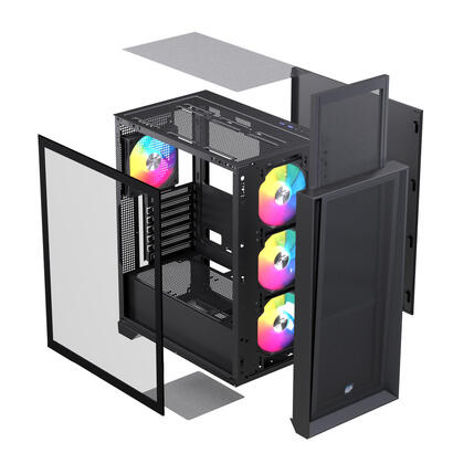 caja-atx-semitorre-einarex-p600-rgb-4-fans-negra-excs-pl-600r-b