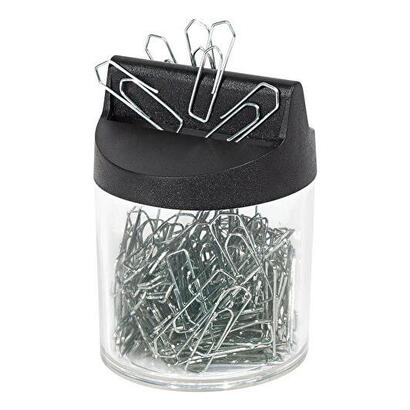 wedo-270-5154-dispensador-de-clips-negro-transparente