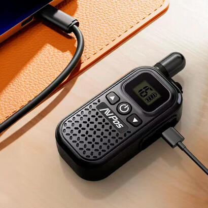 avpos-avp-comm-x25-walkie-talkie-16-canales-446-mhz-usb-c-autonomia-hasta-18h-negro